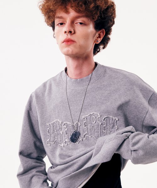 FRINGE LOGO SWEAT SHIRT [GREY]