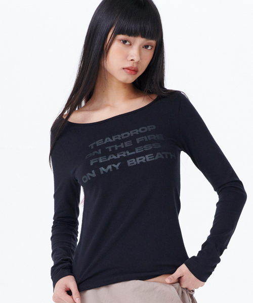 LETTERING SLIM L/S TEE [BLACK]