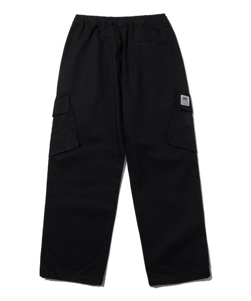 Cotton Wide Cargo Pants_Black_PL179