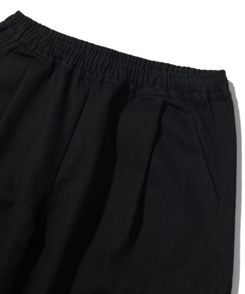 Cotton Wide Cargo Pants_Black_PL179