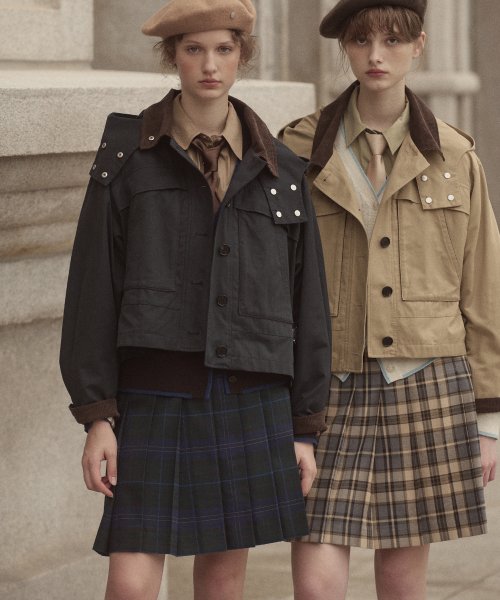 RFH CLASSIC CHECK PLEATS SKIRT - 3color