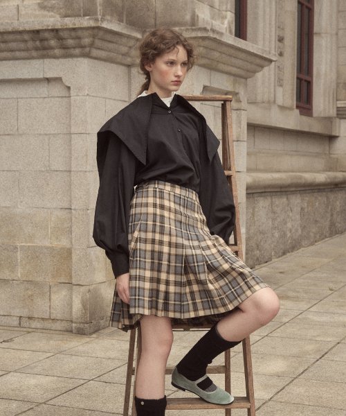 RFH CLASSIC CHECK PLEATS SKIRT - 3color