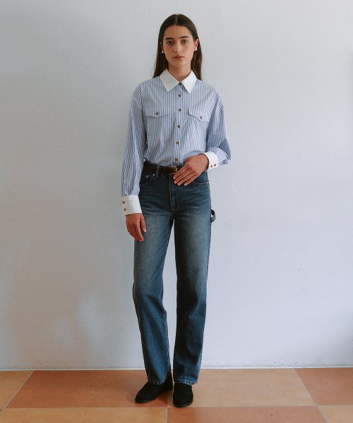 CARPENTER DENIM PANTS BLUE