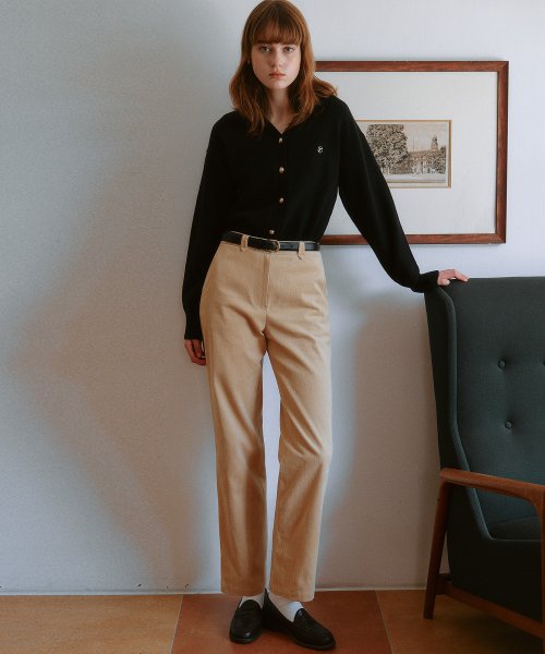 TAPERED COTTON PANTS BEIGE