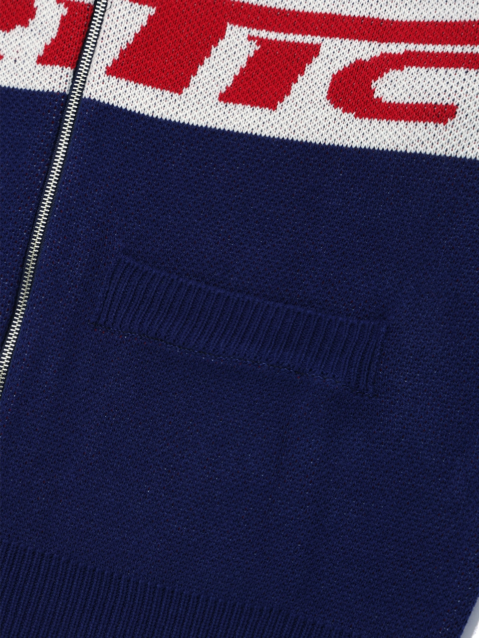 크리틱(CRITIC) RACING ZIP-UP KNIT NAVY