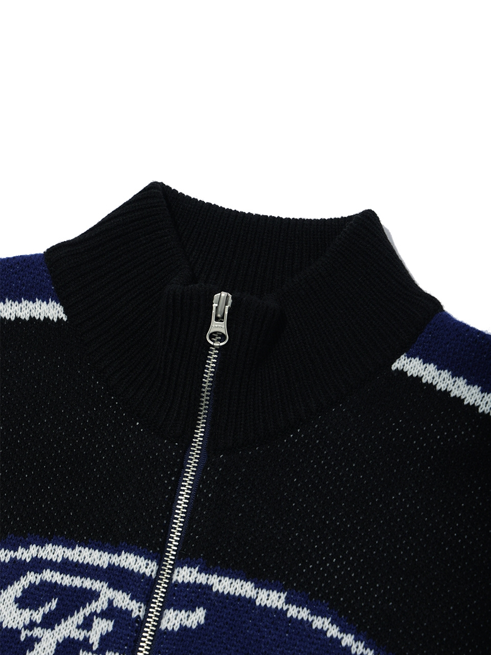 크리틱(CRITIC) RACING ZIP-UP KNIT NAVY