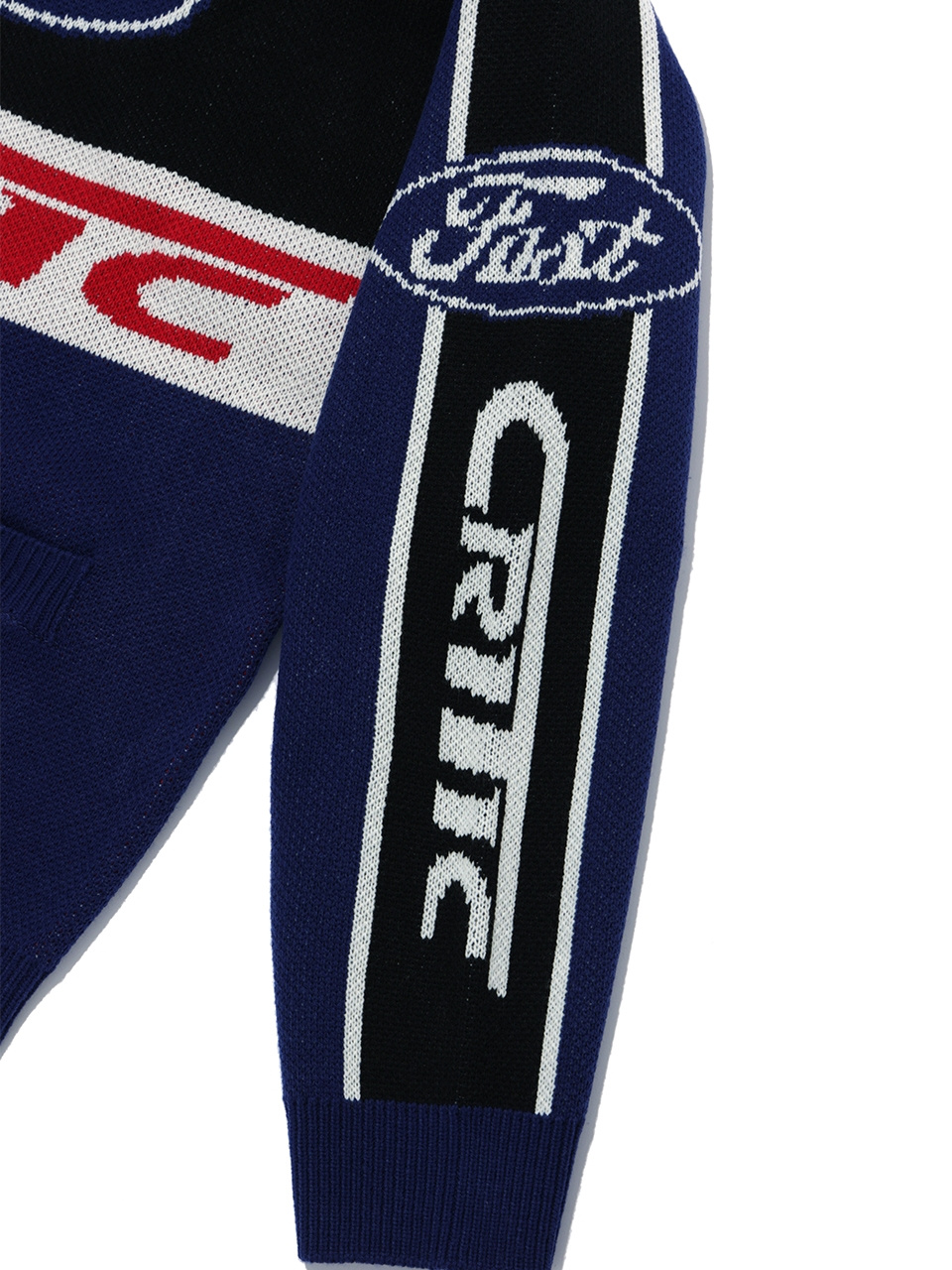 크리틱(CRITIC) RACING ZIP-UP KNIT NAVY