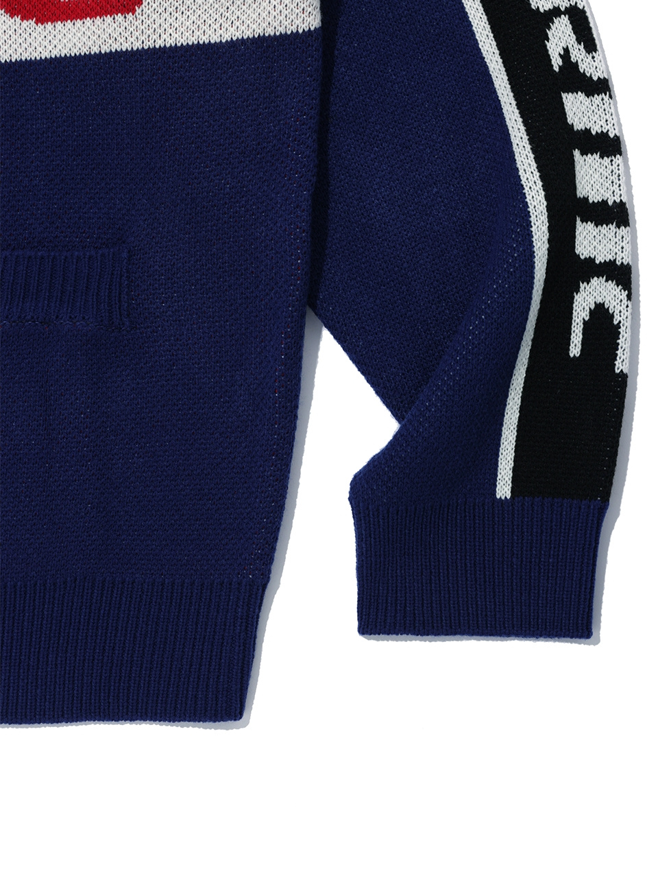 크리틱(CRITIC) RACING ZIP-UP KNIT NAVY