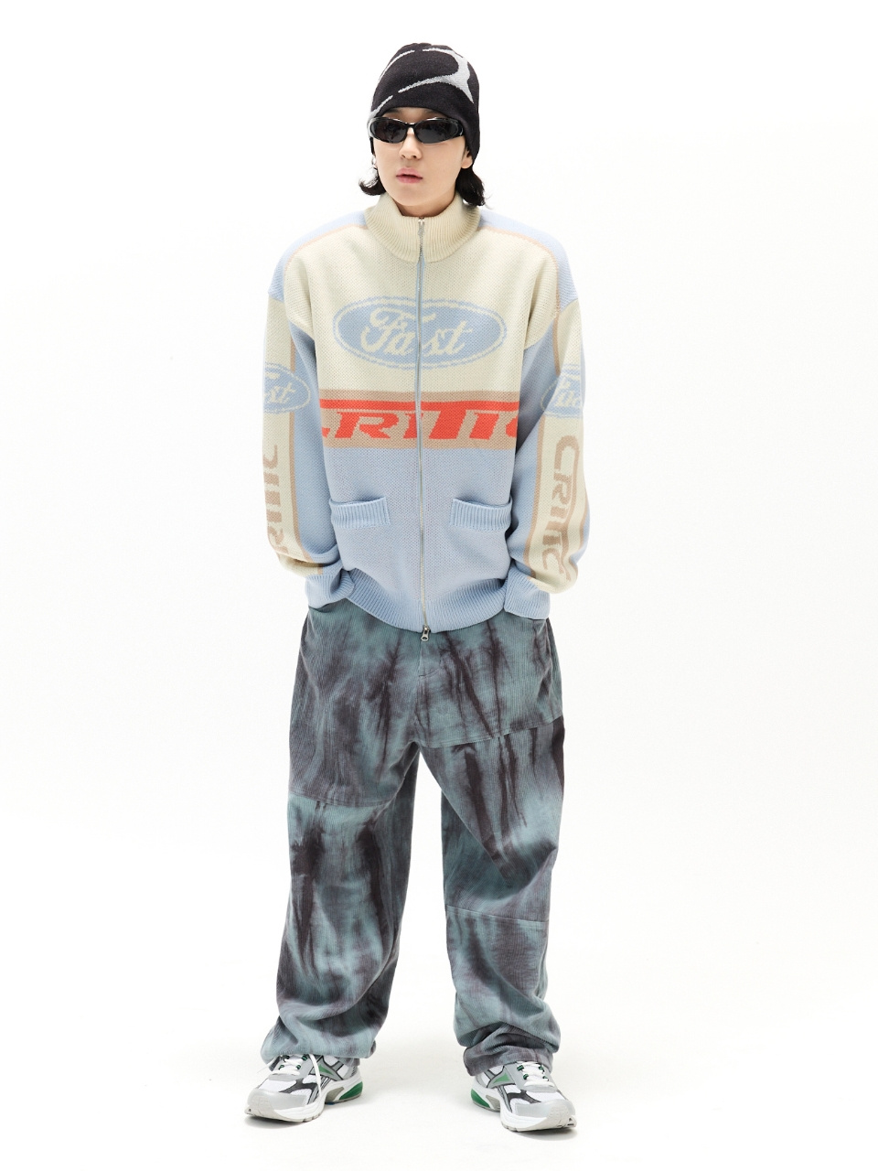 musinsa ニット critic racing zip-up knit MUSINSA | CRITIC RACING ZIP-UP KNIT NAVY