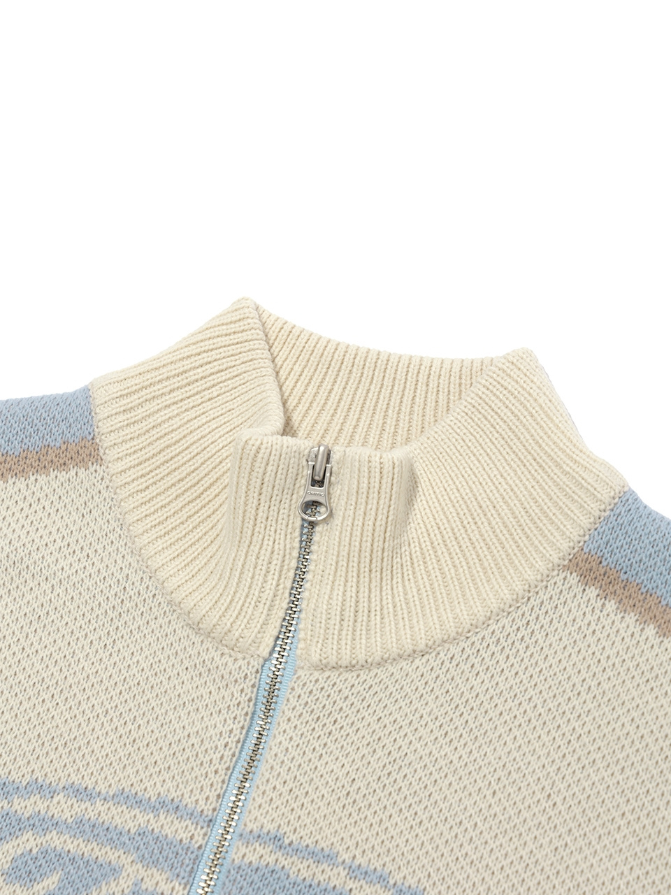 MUSINSA | CRITIC RACING ZIP-UP KNIT SKY BLUE
