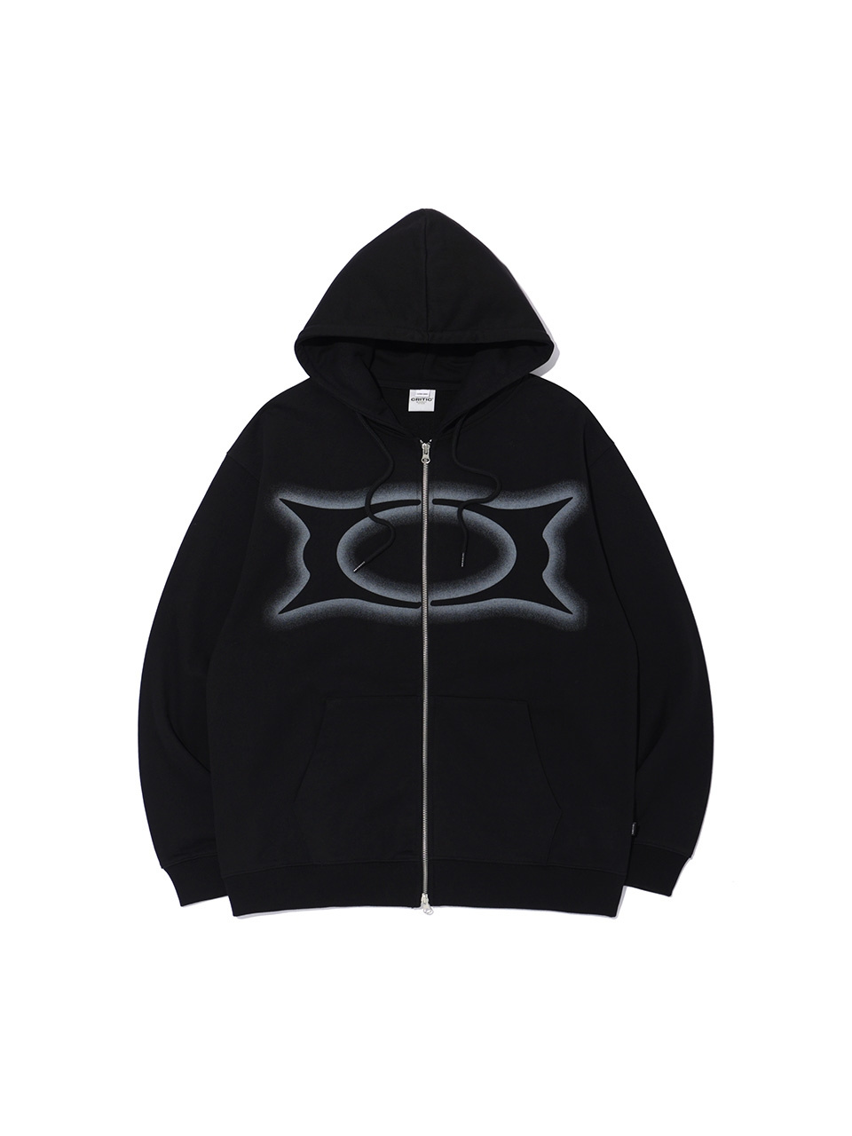 WORMHOLE LOGO HOODIE ZIP-UP BLACK 상세 이미지 9