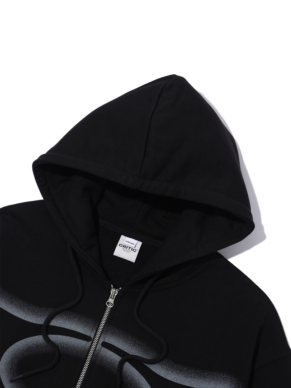 WORMHOLE LOGO HOODIE ZIP-UP BLACK 상세 이미지 12