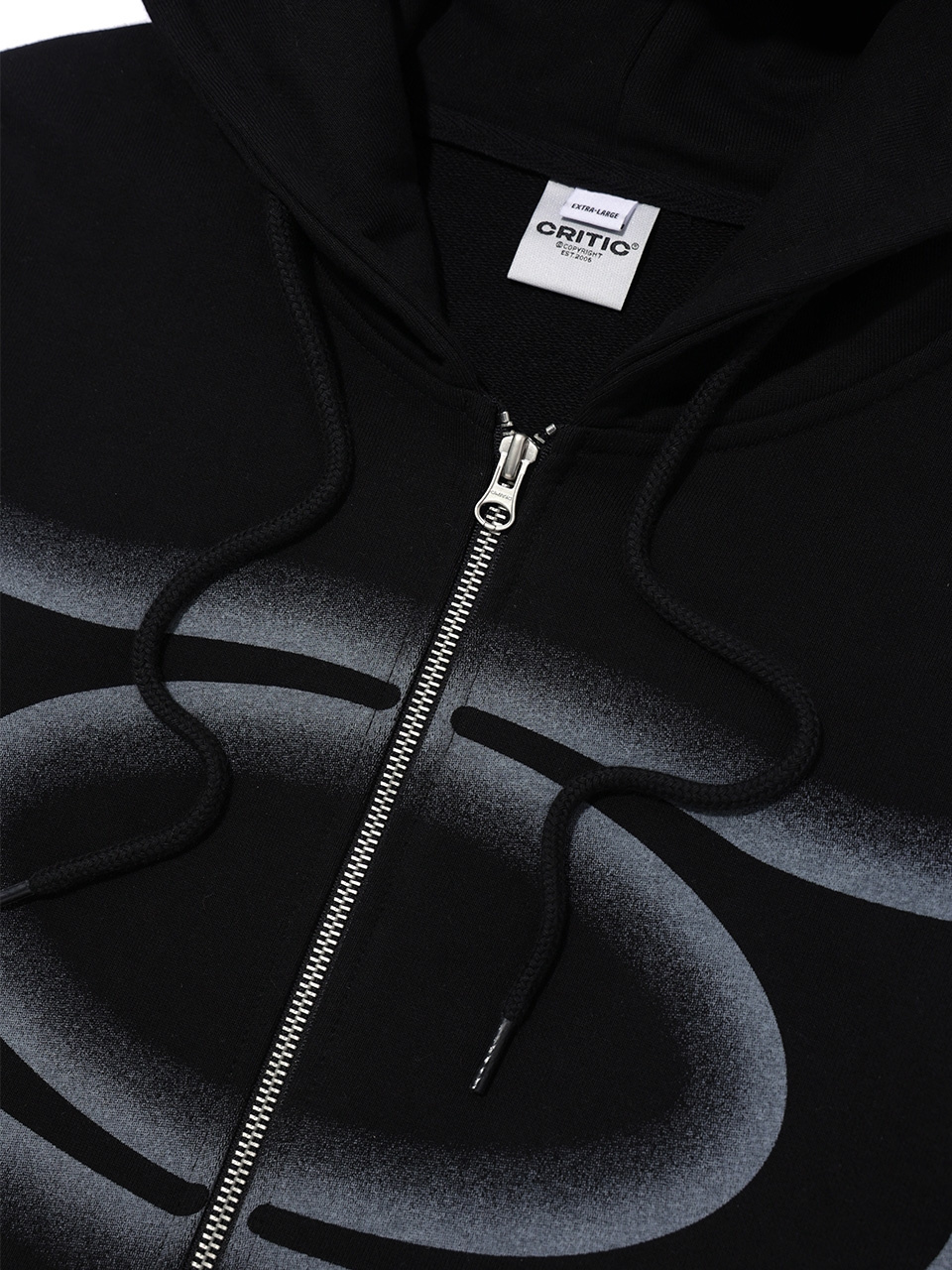 WORMHOLE LOGO HOODIE ZIP-UP BLACK 상세 이미지 13