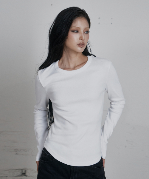 C 90S LINE BASIC LONG SLEEVE T-SHIRT_WHITE