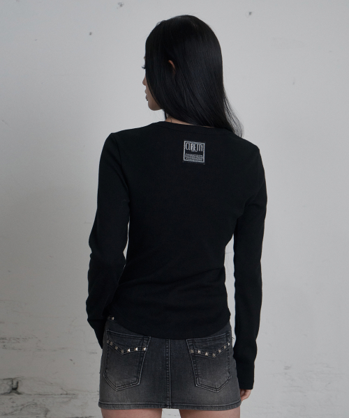 C 90S LINE BASIC LONG SLEEVE T-SHIRT_BLACK