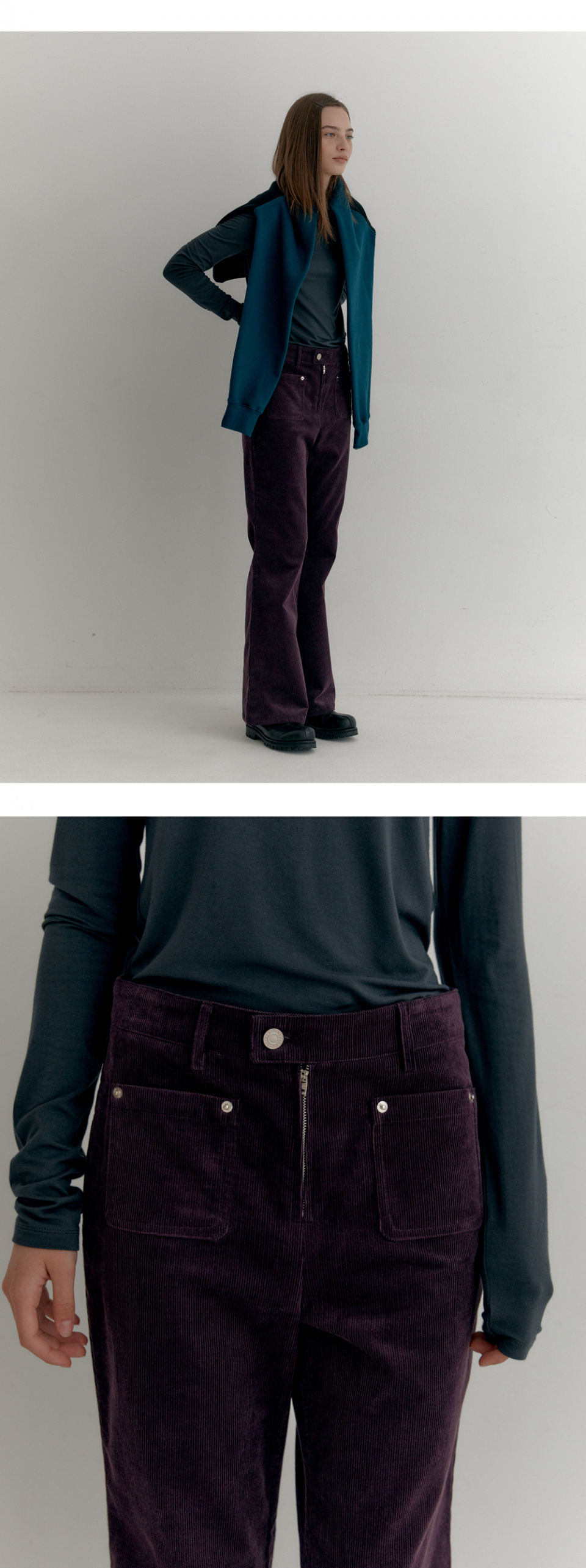 ◇ENZO BLUES◇ Corduroy Bootcut Pants Purple MUSINSA | ENZO BLUES Corduroy bootcut pants (Purple)