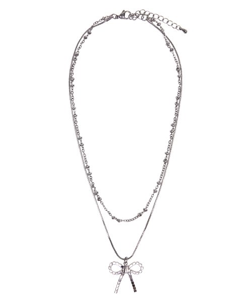CH RIBBON NECKLACE(SILVER)