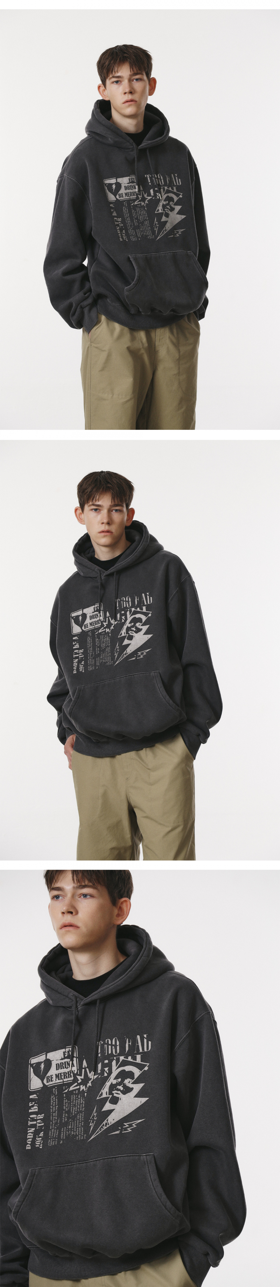 【SUPERSUB 】 CRUSHED PUNK PIGMENT HOODIE MUSINSA | SUPERSUB Crushed Punk Pigment Hoodie - Charcoal