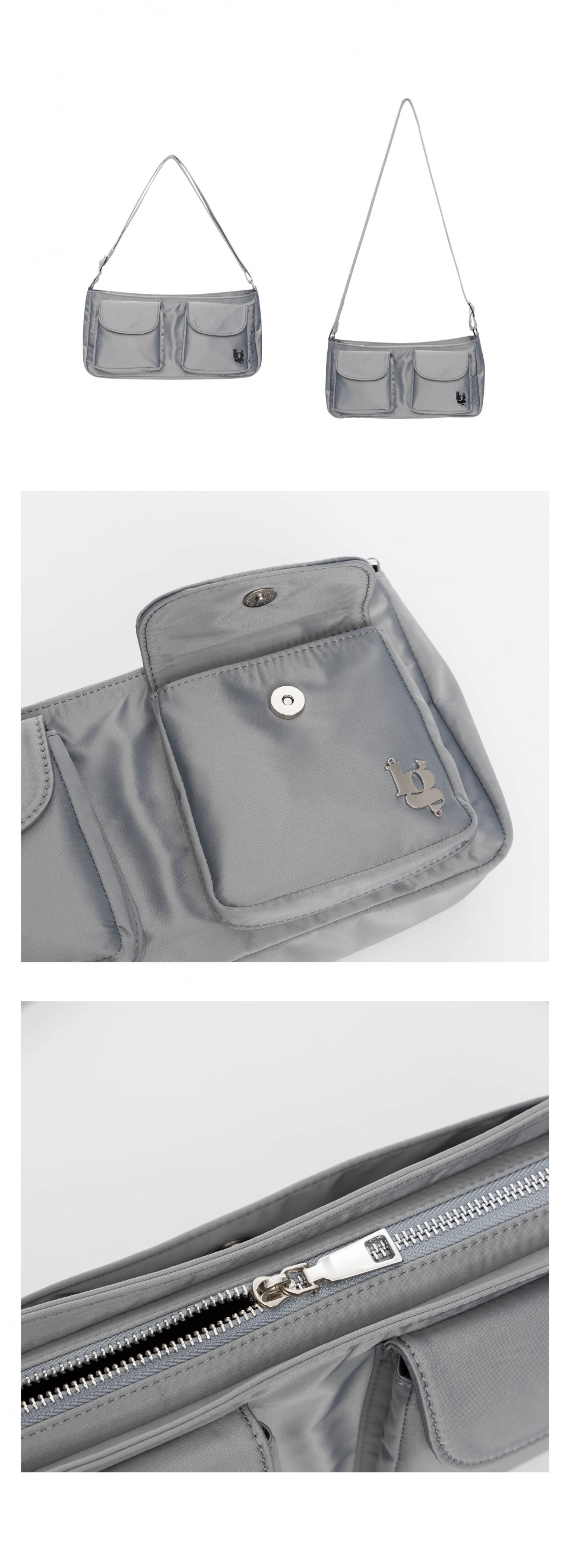 MUSINSA | ILLIGO pocket bag gray