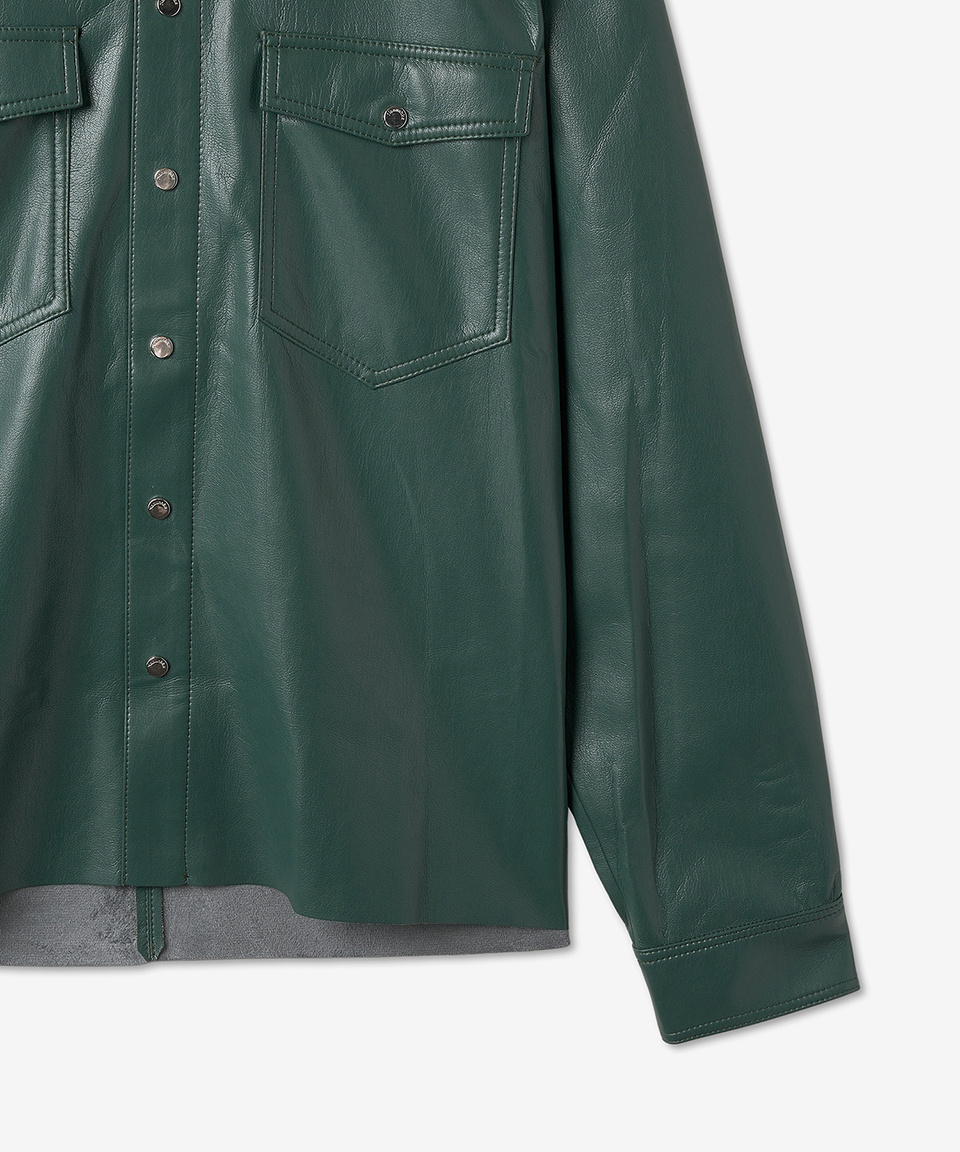 MUSINSA | NANUSHKA Ren leather shirt - Fine green