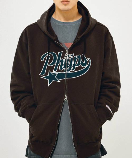 PHYPS® STAR TAIL HOODIE ZIP UP GRAY