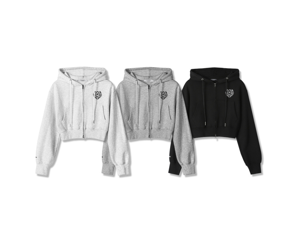 MUSINSA | AVANDRESS SYMBOL CROP HOOD ZIP-UP - 3COL