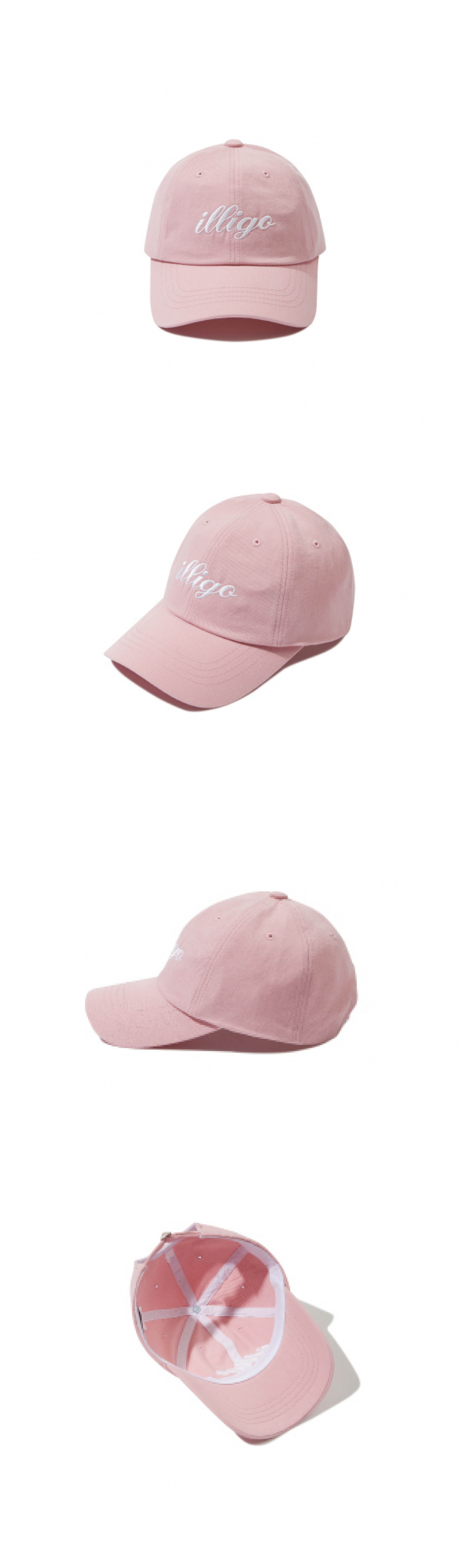 MUSINSA | ILLIGO lettering logo ball cap pink