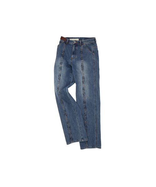 WAVE WIDE LEG JEANS apa682m(WASHED BLUE)