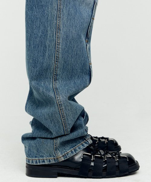 WAVE WIDE LEG JEANS apa682m(WASHED BLUE)