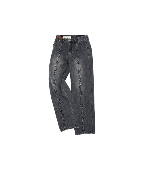 WAVE WIDE LEG JEANS apa682m(WASHED BLACK)