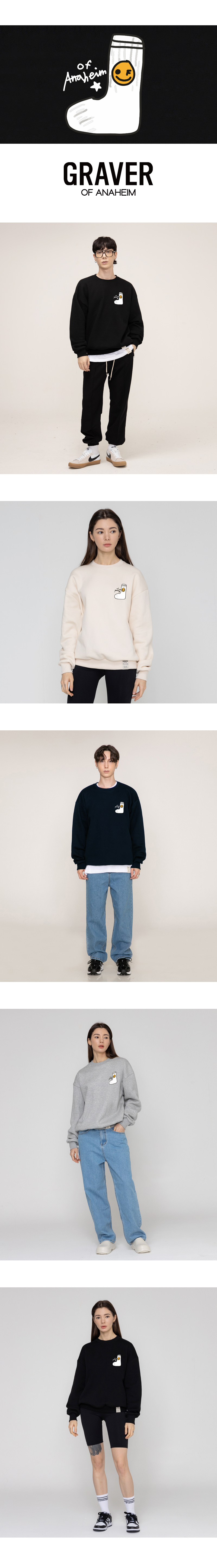 MUSINSA | GRAVER [UNISEX] Socks Drawing Smile Logo