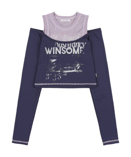 [NF] WINSOME OFF SHOULDER HALTERNECK CROP TEE (PURPLE)_F23ZB255