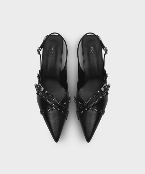 BELTED SLINGBACK / BLACK
