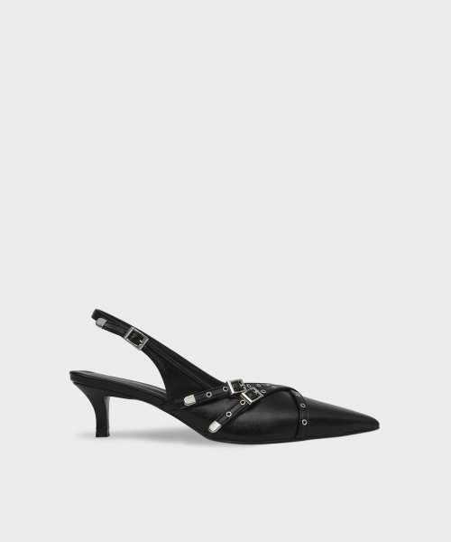 BELTED SLINGBACK / BLACK