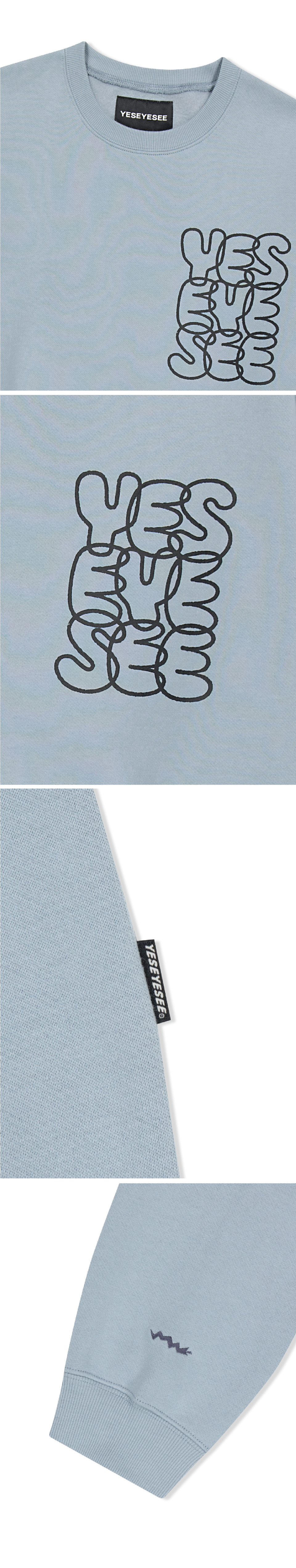 MUSINSA公式 | YESEYESEE C-Logo Sweatshirt Cool Gray