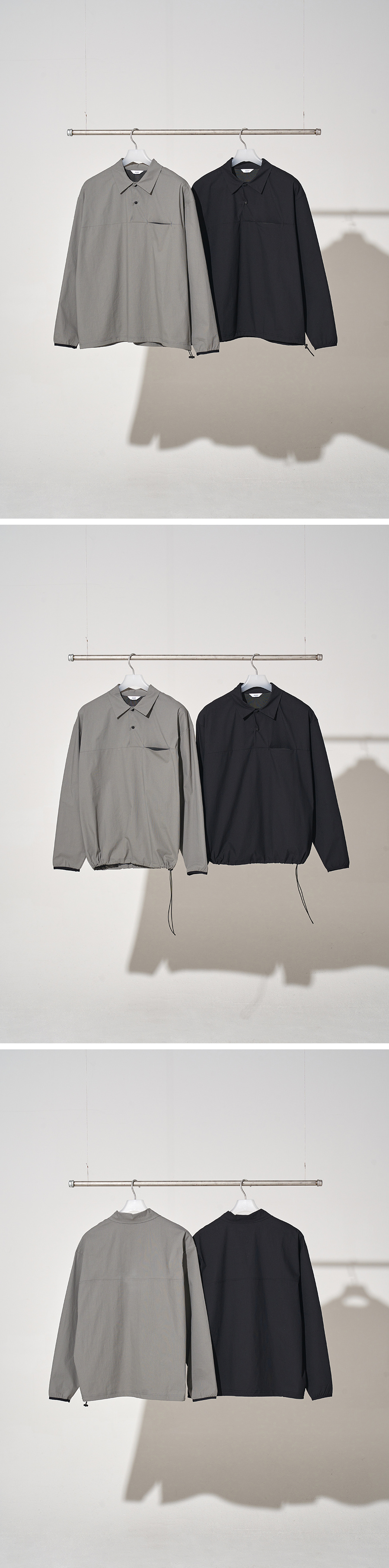 제로(XERO) Collar String Long Sleeve Shirts [2 Colors] - 사이즈 & 후기 | 무신사