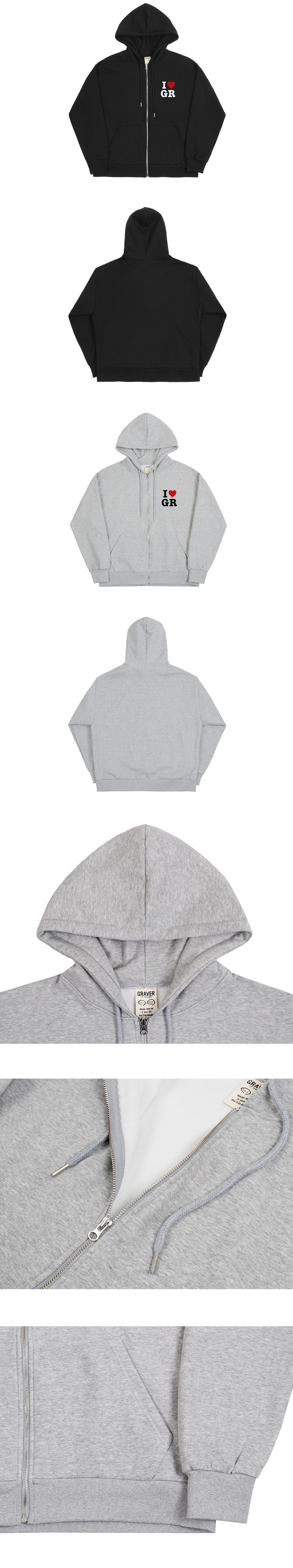 【GRAVER】23FW★ Small I Heart Smile GR Hood Zip-up Small I Heart Smile GR hood zip-up - GRAVER | 60% - Asian