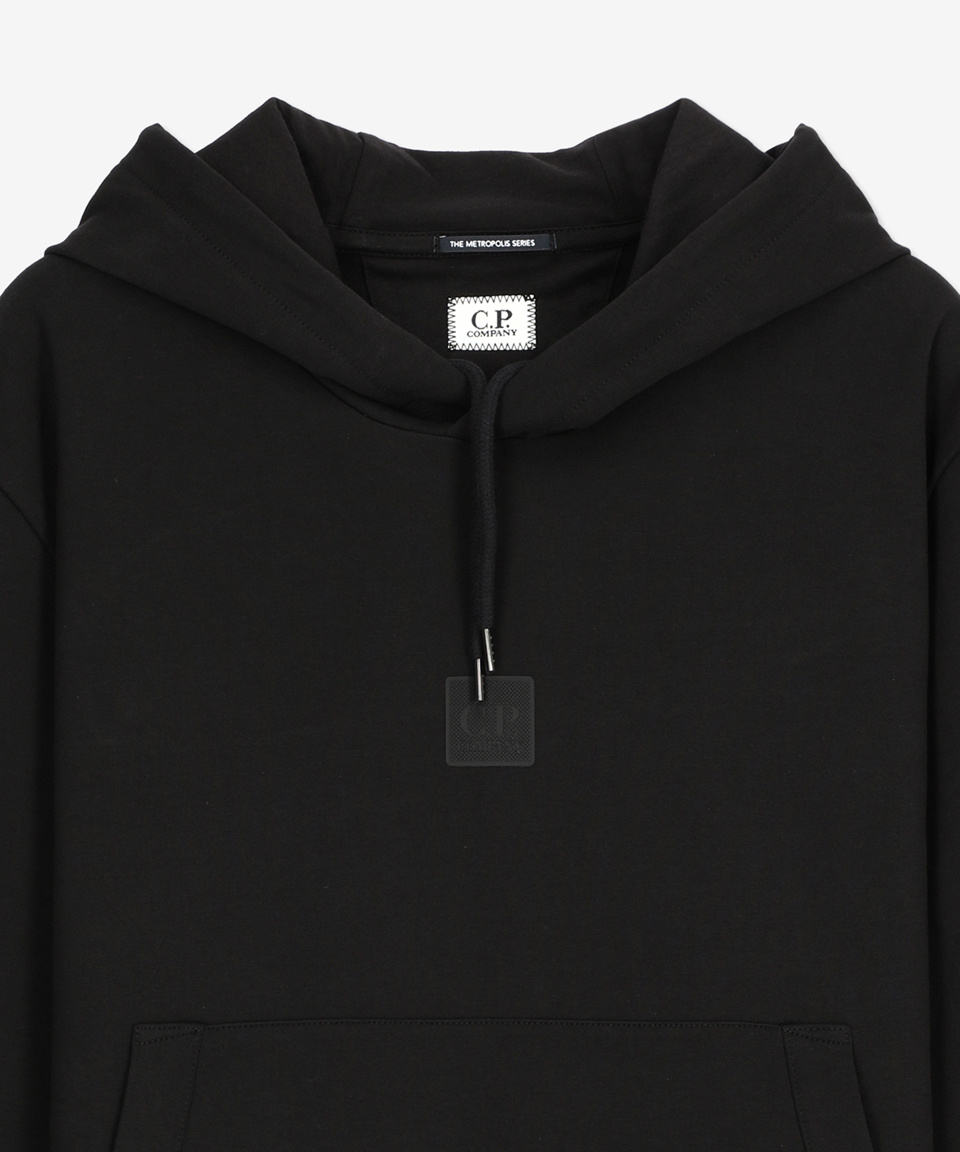 MUSINSA | CP Company Square Logo Patch Hood - Black