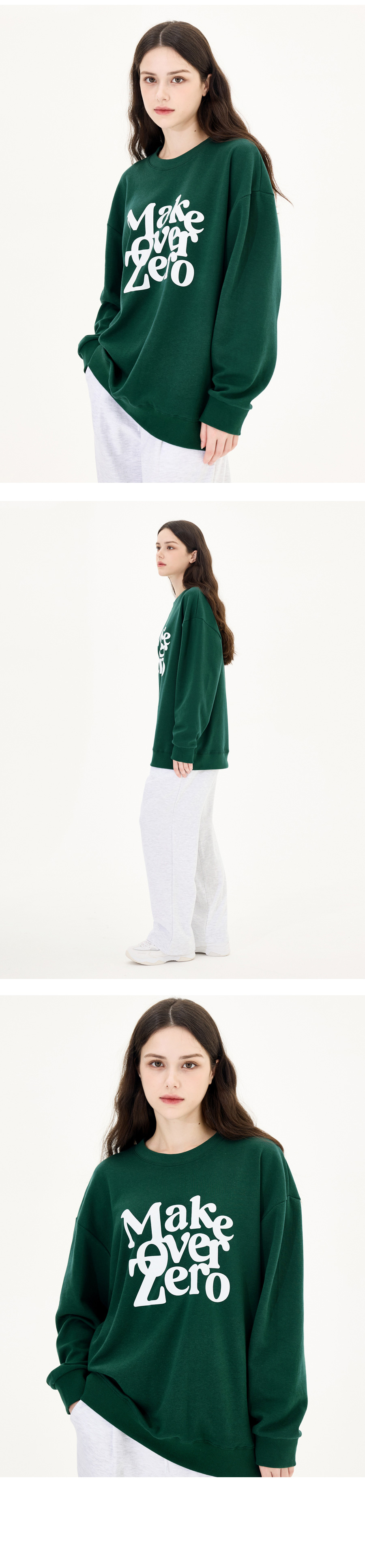 MUSINSA | MOZMOZ Square Shine Logo Overfit Sweatshirt Navy