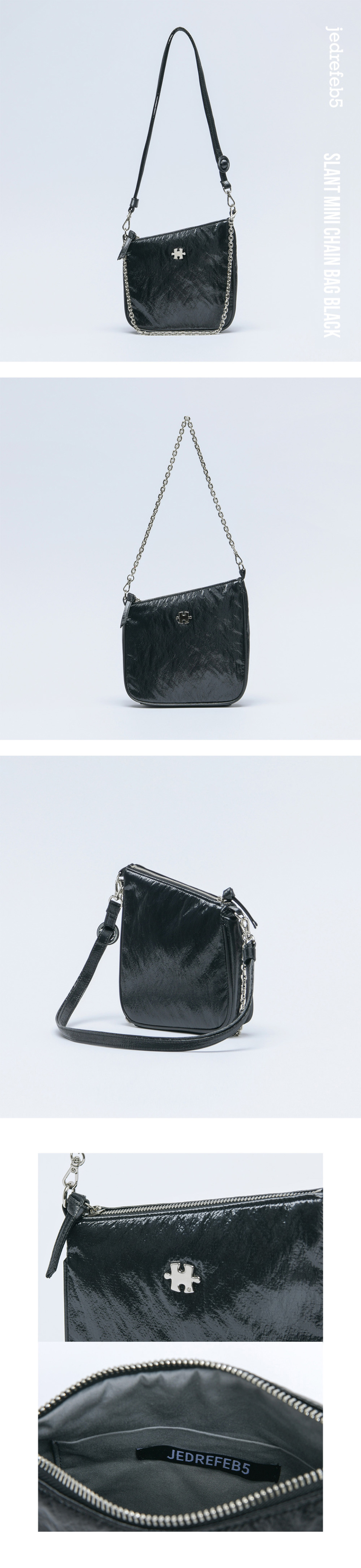★JEDREFEB5★Slant mini chain bag MUSINSA | JEDREFEB5 Slant Mini Chain Bag Black Silver