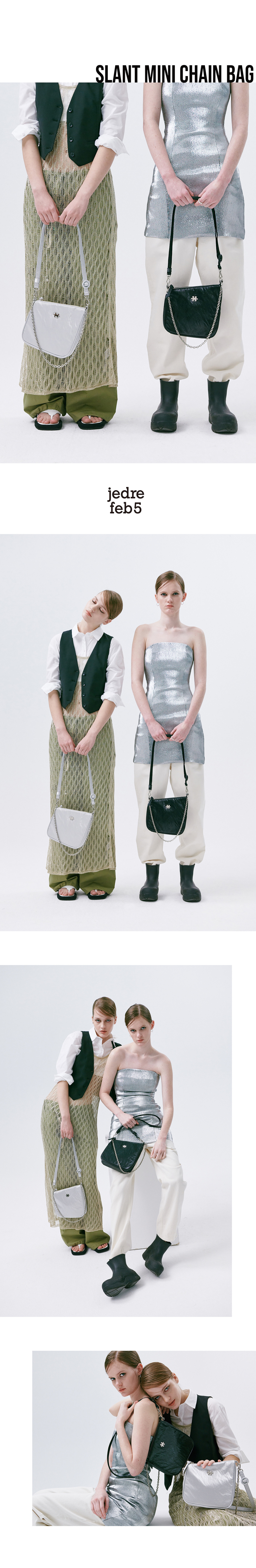 ★JEDREFEB5★Slant mini chain bag MUSINSA | JEDREFEB5 Slant Mini Chain Bag Black Silver