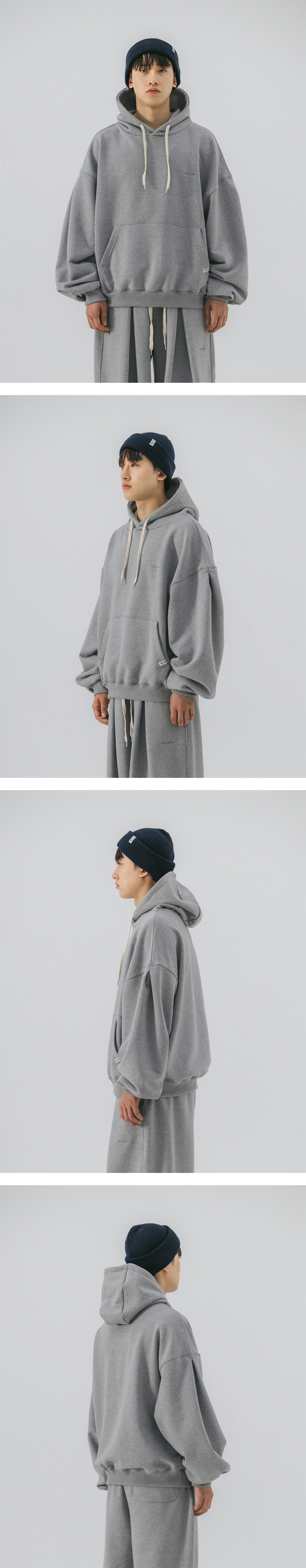 MUSINSA | ANGLAN Valley Tuck Sweat Balloon Set up - Melange Gray