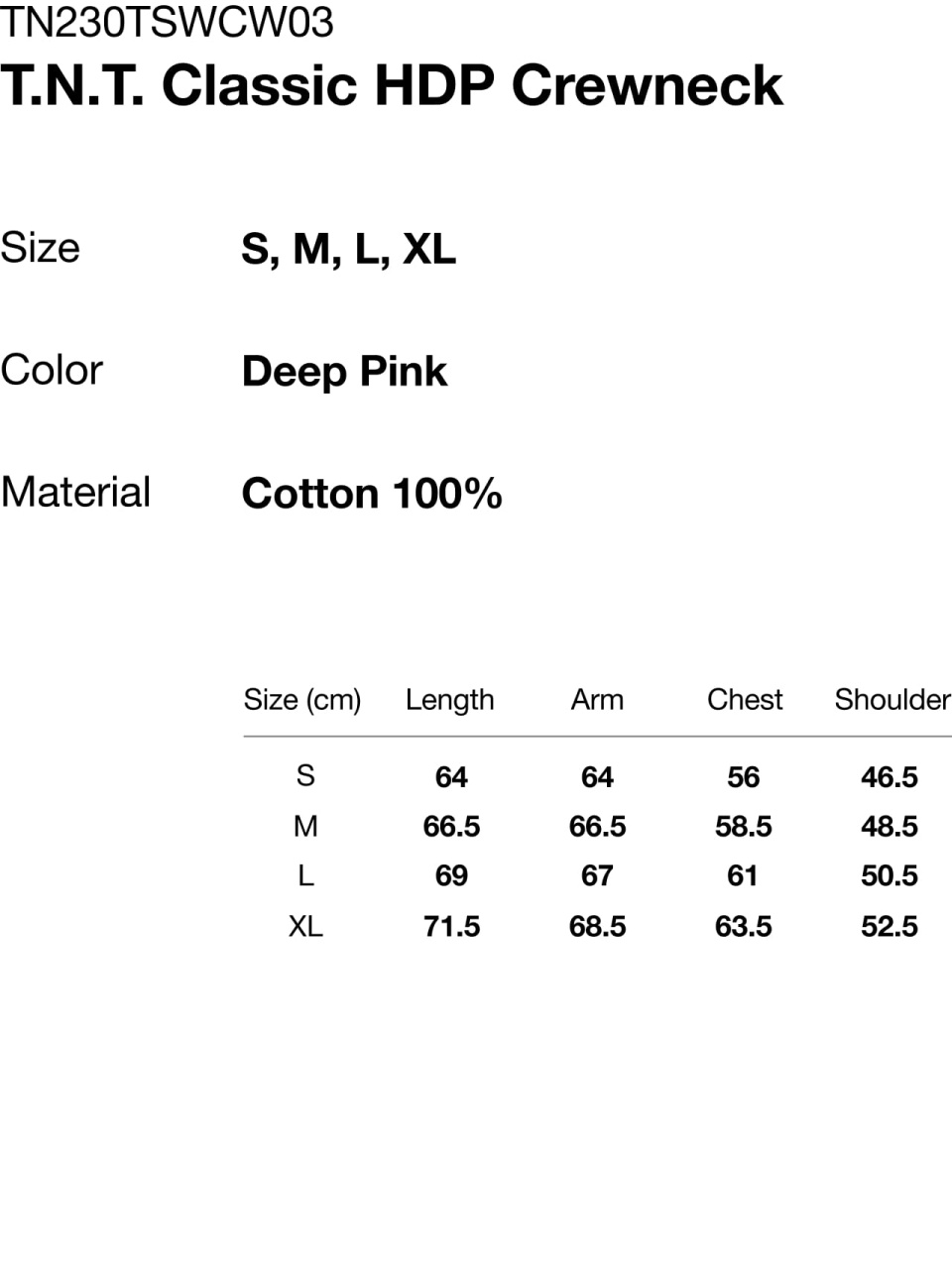 MUSINSA | thisisneverthat TNT Classic HDP Crewneck Deep Pink