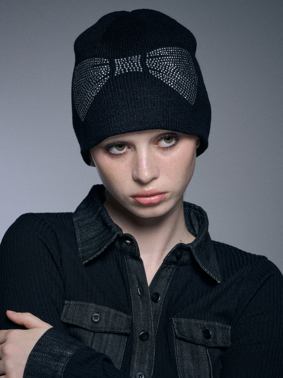 韓国早期完売★SETUPEXE★STUDDED BEANIE 大人気ビーニー黒/追跡 MUSINSA公式 | CHINDOWN PYCD BEANIE (BLACK)