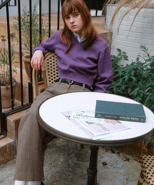 CHECK PANTS BEIGE