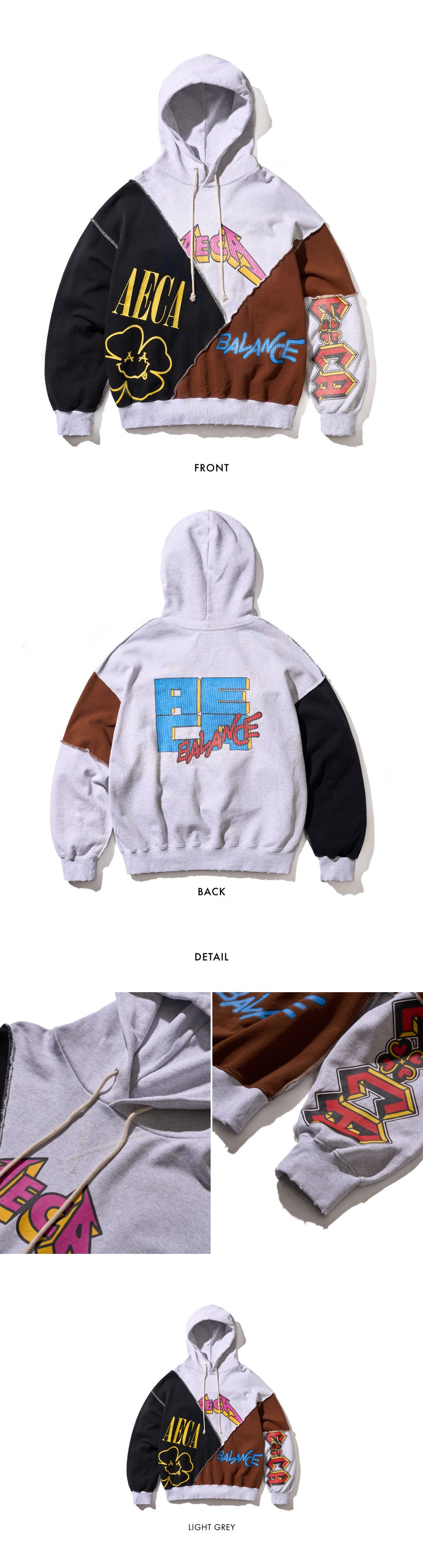 MUSINSA | AECA WHITE AECA TV HOODIE-LIGHT GRAY