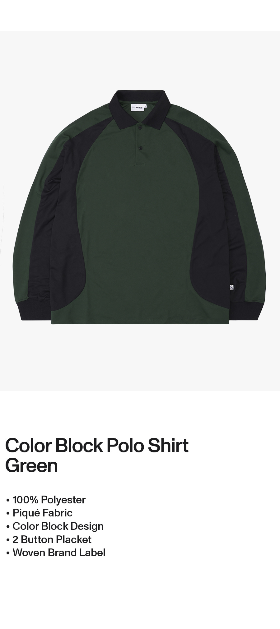 ★LORES★韓国大人気★Color Block Polo Shirt★2色 MUSINSA公式 | LORES Color Block Polo Shirt - Green