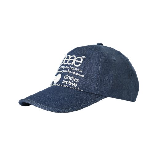 WEB LOGO DENIM 5 PANNEL CAP - [MID BLUE]