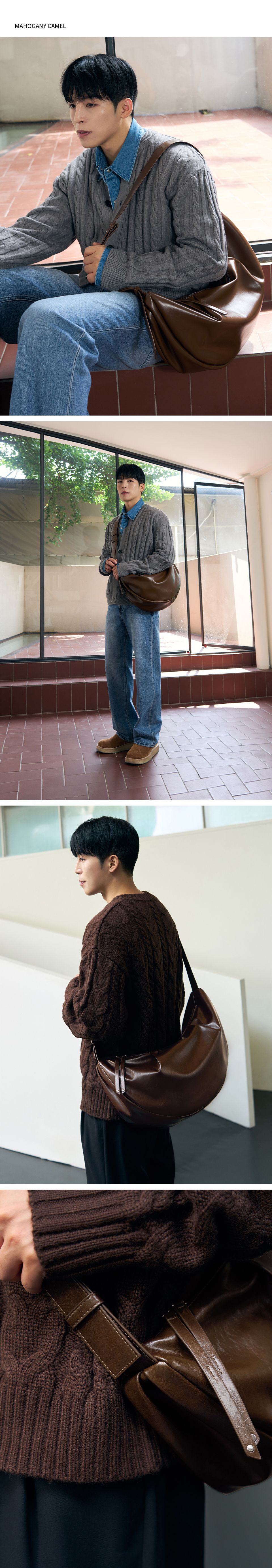 ショルダーバッグ Drawfit X Kangstylist Hobo Leather Crossbody Bag DARK BROWN MUSINSA | DRAW FIT [Draw Fit X Kang Stylist] Hobo Leather