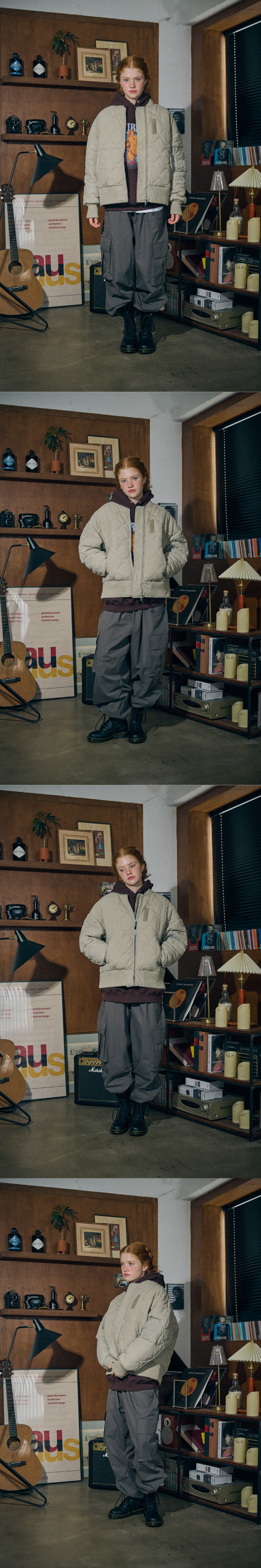 MUSINSA | CPGN STUDIO QUILTING MA-1 JAKET GRAY